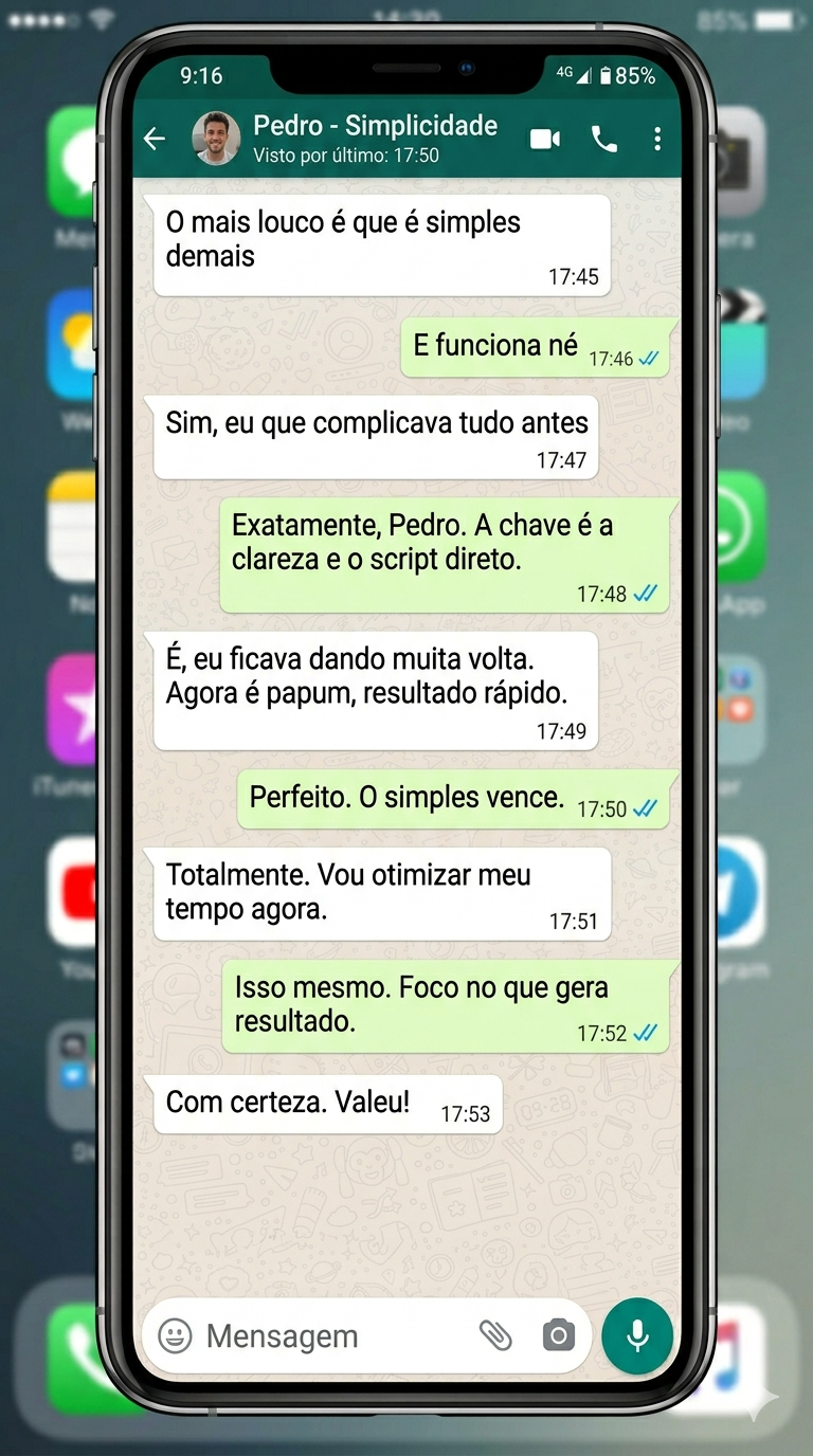 Conversa de WhatsApp sobre interesse rápido