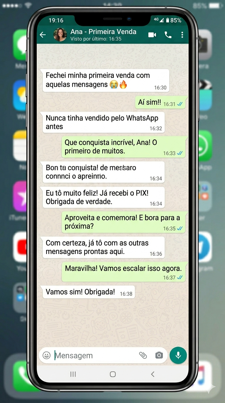 Conversa de WhatsApp destacando simplicidade do método